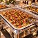 Barquette rectangulaire en aluminium gastronorme 1/2 - 2100 ml - 32 cm x 26 cm x 4,4 cm - ambiance