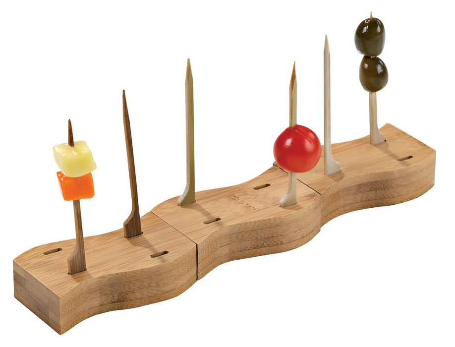 Mini support bambou pour 4 pics "Teppo Gushi" 8 x 4 x 2 cm - 10 unités