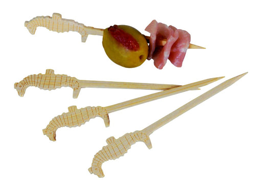 Pique bambou hippocampe "Tokai" 9 cm - 100 unités