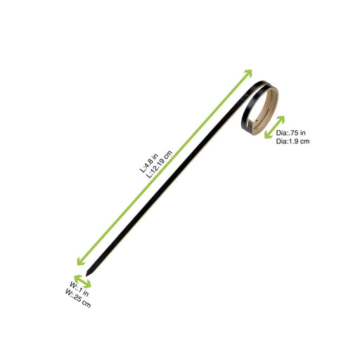 Pique bambou noir "Joyo" rond - 12 cm - dimensions