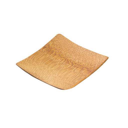 Mini assiette bambou carrée lisse "Krabi" 6 x 6 cm - 24 unités