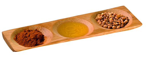 Assiette bambou 3 compartiments "Patong" 18 x 6 x 1 cm - 12 unités