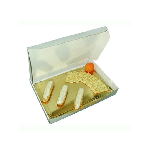 Boîte traiteur lunch carton microcannelé blanc 42 x 28 x 6 cm - 25 unités
