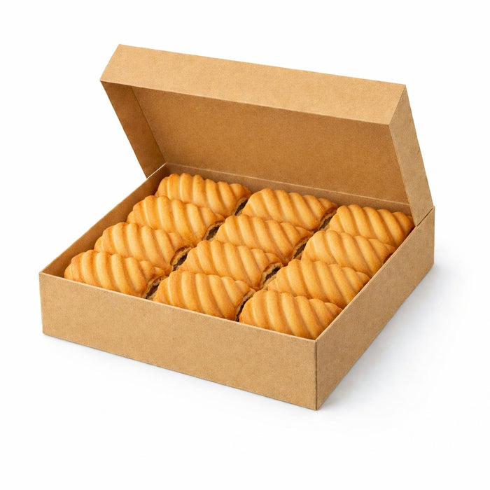 Boite pâtissière carton kraft brun  - 32 cm x 32 cm x 5 cm - 50 unités