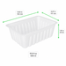 Barquette charcutière rectangulaire en plastique PS translucide pour préparation froide - 500 ml - 14,3 cm x 11,1 cm x 4,9 cm - 250 unités