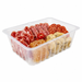 Barquette charcutière rectangulaire en plastique PS translucide pour préparation froide - 500 ml - 14,3 cm x 11,1 cm x 4,9 cm - 250 unités