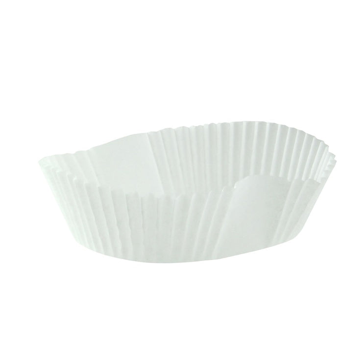 Caissette papier de cuisson ovale blanche siliconée 16 cm x 14 cm x 3,5 cm - 100 unités