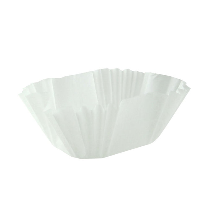 Caissette papier de cuisson ovale blanche siliconée 6,5 x 5 x 4 cm - 100 unités