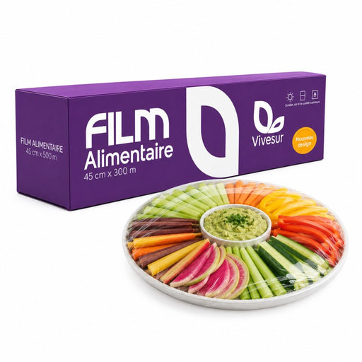 Film alimentaire PVC 300M en boite distributrice 49 cm x 9 cm H 9 cm - 6 unités