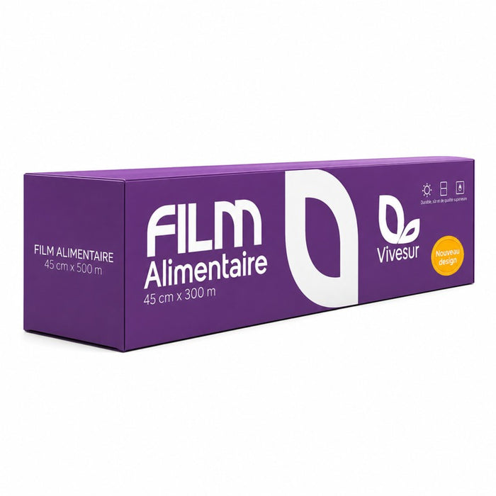 Film alimentaire PVC 300M en boite distributrice 49 cm x 9 cm H 9 cm - 6 unités