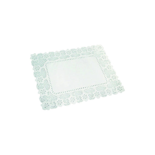 Dentelle papier blanc rectangulaire 40 cm x 30 cm - 250 unités