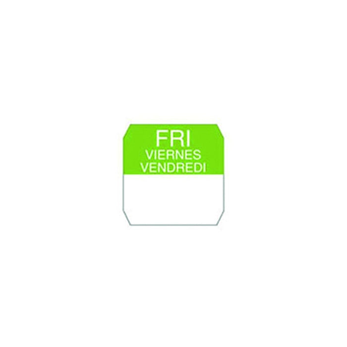 Rouleau étiquette verte vendredi 2,5 cm x 2,5 cm - 1000 unités