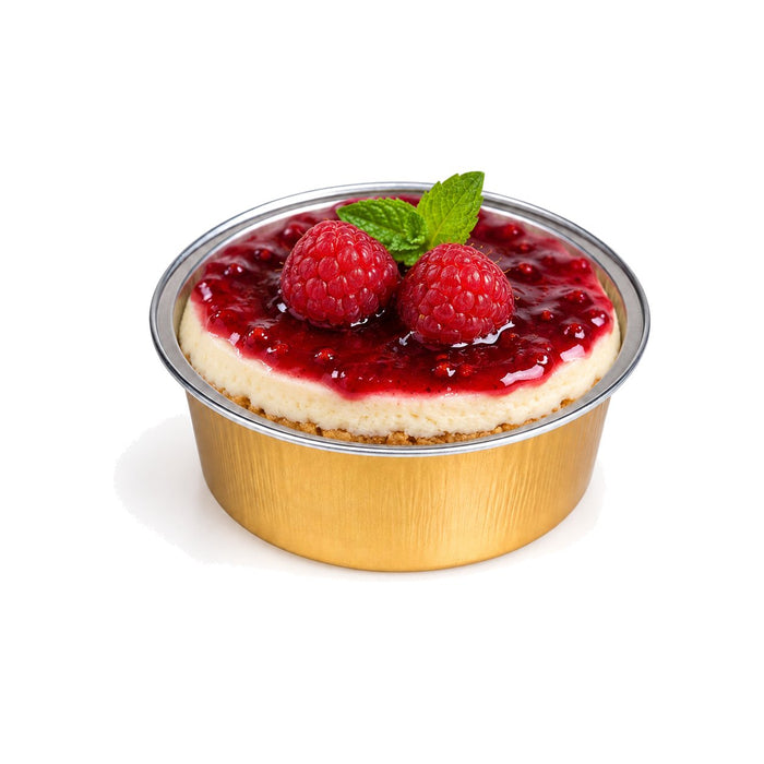 Ramequin rond en aluminium doré - 125 ml - Ø 8,4 cm - H 3,5 cm - en situation
