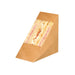 Triangle sandwich kraft double à fenêtre 7,2 cm x 12,3 cm x 12,3 cm - 50 unités