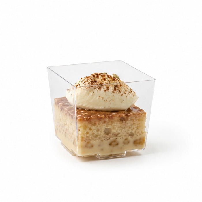 Verrine plastique PS transparente "Kara" 90 ml 5,2 cm x 5,2 cm x 5 cm - 24 unités