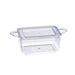 Mise en bouche plastique PS vert rectangulaire transparente avec anses et couvercle "Loukià" 75 ml 9,6 cm x 5 cm x 3,5 cm - 24 unités