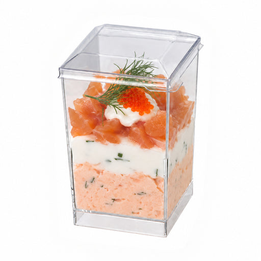 Couvercle PET transparent "Quadra" 5,8 cm x 5,8 cm x 0,8 cm - Compatible avec 209MBQUADRA1 - 200 unités