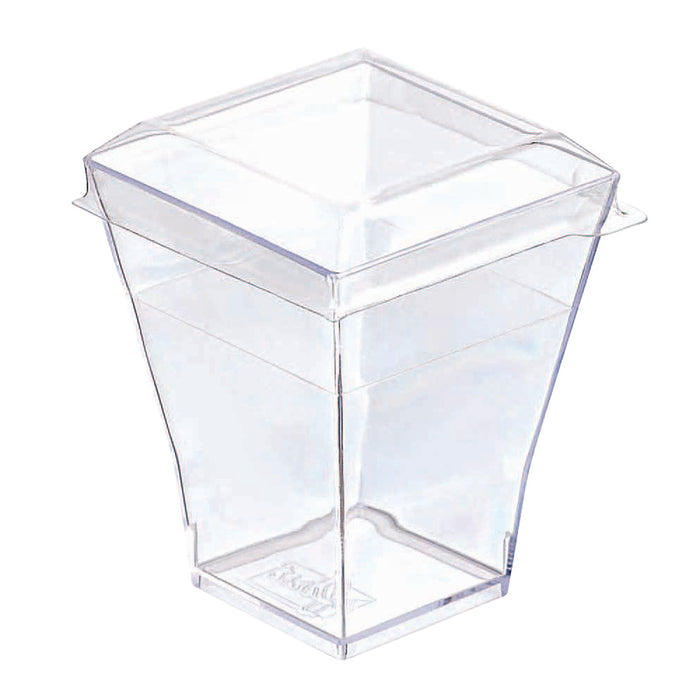 Couvercle PET transparent carré plat "Taiti" 4,6 cm x 4,6 cm x 1 cm - Compatible avec 209MBTAITI, 209MBTAITIB, 209MBTAITIN, 209MBTAITIV - 200 unités
