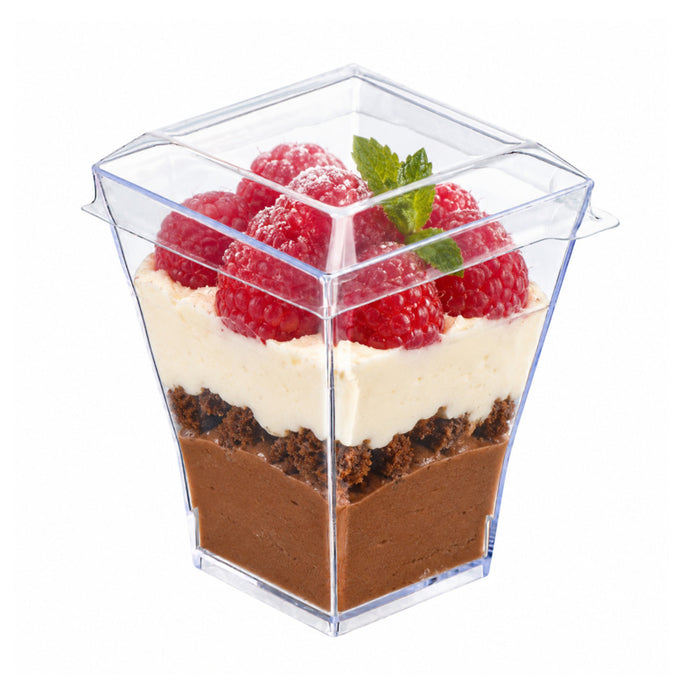 Couvercle PET transparent carré plat "Taiti" 4,6 cm x 4,6 cm x 1 cm - Compatible avec 209MBTAITI, 209MBTAITIB, 209MBTAITIN, 209MBTAITIV - 200 unités