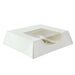 Boîte pâtissière carton blanc avec couvercle attaché à fenêtre 14 cm x 14 cm x 4 cm - 180 unités
