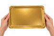 Plateau carton double face noir intérieur/or extérieur - 28 cm x 19 cm - 25 unités