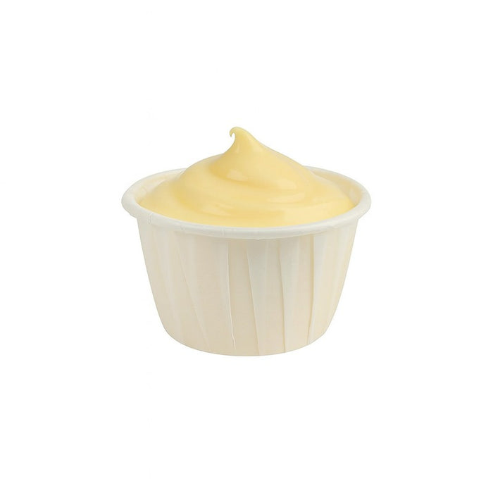 Pot papier plissé blanc avec boîte distributrice 30 ml - Ø 4,4 cm - H 2,8 cm - 200 unités