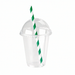 Pot plastique PET transparent avec couvercle dôme et trou 200 ml - Ø 7,4 cm - H 8,5 cm - 50 unités