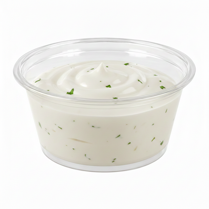 Pot à sauce rond en plastique PET transparent - 60 ml - Ø 6,2 cm - H 3,2 cm - 125 unités