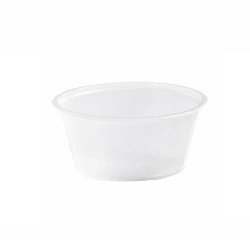 Pot plastique PS translucide rond 80 ml - Ø 7,4 cm - H 3,2 cm - 100 unités