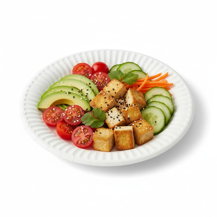 Assiette ronde en carton blanc - Ø 35 cm - 100 unités