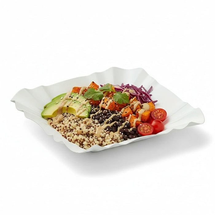 Assiette barque en carton blanc 10,8 cm x 10,8 cm x 2 cm - 250 unités