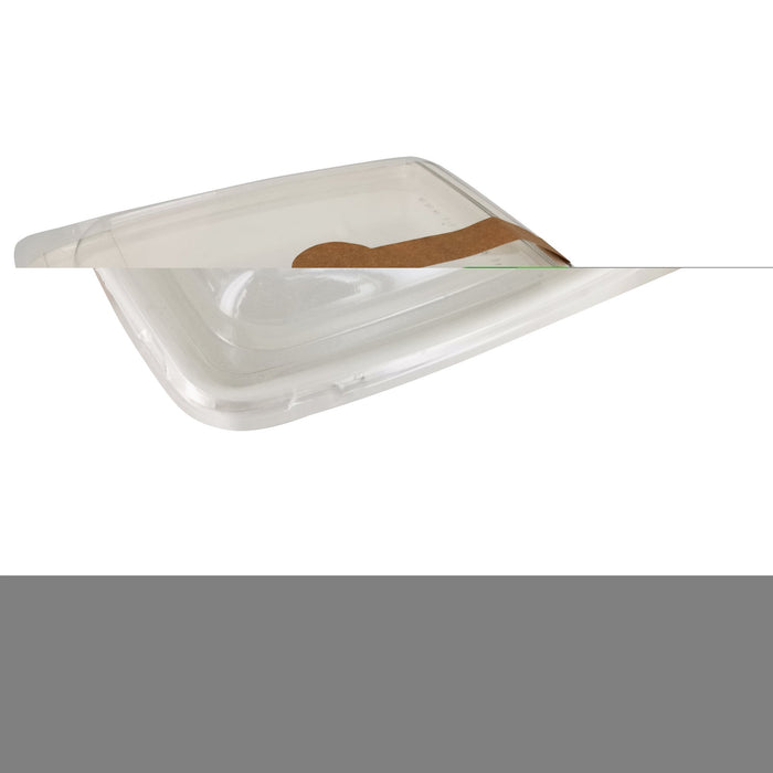 Saladier carré blanc en pulpe sans couvercle - 1000 ml - 23,5 cm x 23,5 cm x 2,8 cm - 25 unités