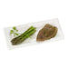 Assiette rectangulaire blanche en pulpe - 26 cm x 13 cm - 50 unités