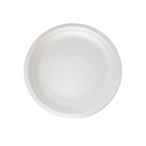 Assiette ronde blanche en pulpe  - 18 cm x 18 cm - 125 unités