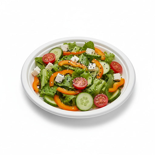 Assiette ronde blanche en pulpe  - 26 cm x 26 cm x 2,1 cm - 50 unités