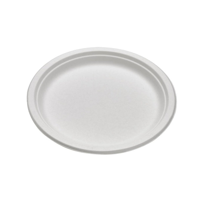 Assiette ronde blanche en pulpe - Ø 30 cm - 50 unités