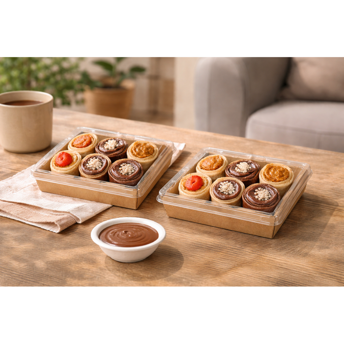 Panier à salade carton kraft brun laminé intérieur blanc - 850 ml - 22 cm x 17 cm x 4 cm - 200 unités
