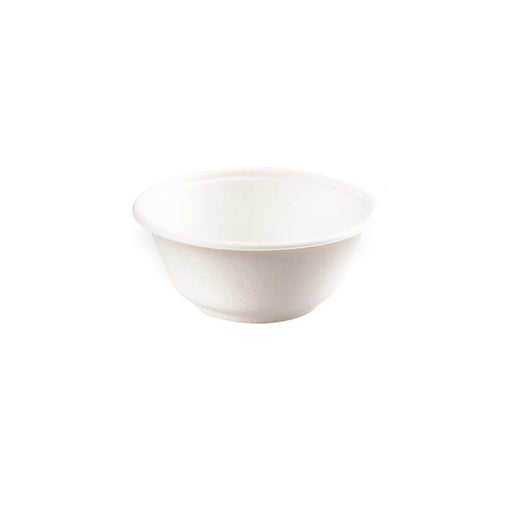 Bol rond blanc en pulpe - 350ml - 13,4 cm x 4,8 cm - 50 unités