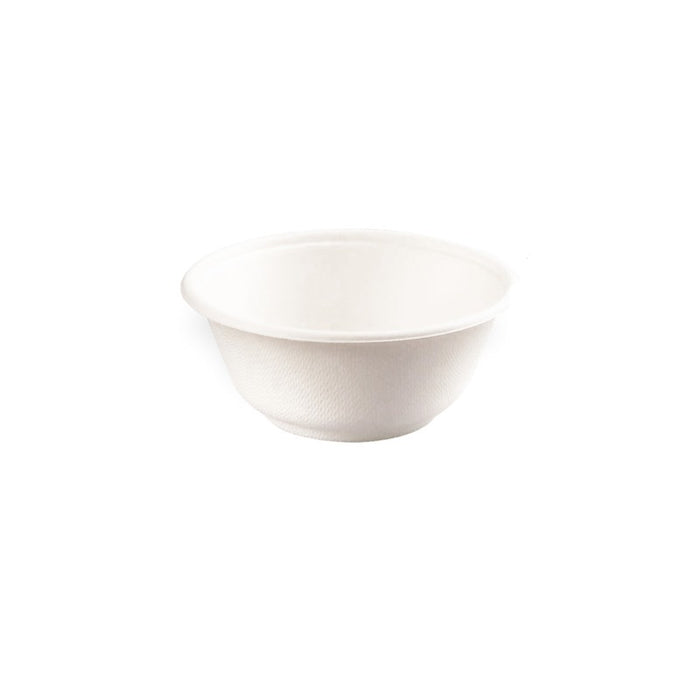Bol rond blanc en pulpe - 350ml - 13,4 cm x 4,8 cm - 50 unités