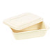 Boite repas pulpe blanche avec couvercle 19,3 cm x 13,5 cm H 5 cm 850ml - 50 unités