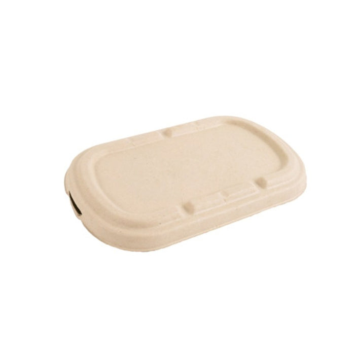 Couvercle rectangulaire brun en pulpe 20,5 cm x 12,3 cm x 1,5 cm - 50 unités