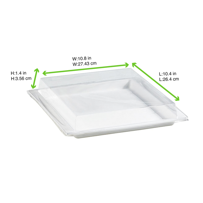 Couvercle PET transparent pour plateau "Atlas" 27,5 cm x 26,5 cm x 3,3 cm - Compatible avec 210APUTRP3 - 100 unités