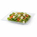 Assiette carrée creuse réutilisable givrée en plastique PP micro-ondable - 350 ml - 21,5 cm x 21,5 cm - 10 unités