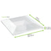 Assiette carrée creuse réutilisable transparente - 350 ml - 21,5 cm x 21,5 cm - 10 unités