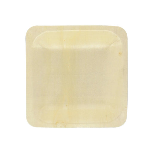 Assiette carrée en bois "Scandinavie" 11,5 cm x 11,5 cm x 1,2 cm - 25 unités