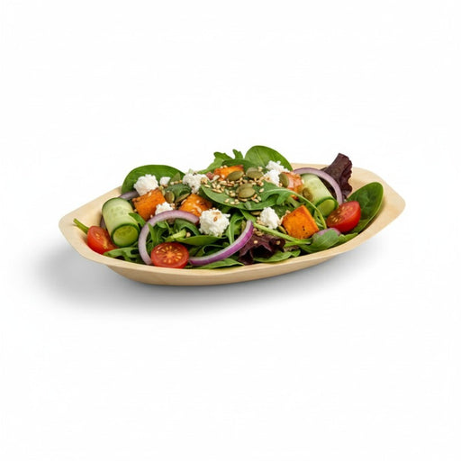 Assiette ovale en bois "Scandinavie" 19,5 cm x 12,5 cm x 2,5 cm - 25 unités