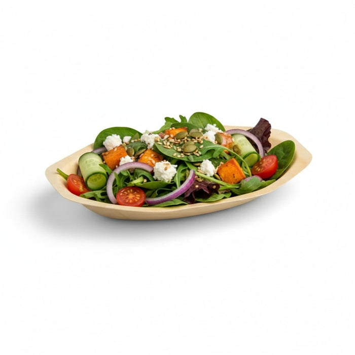 Assiette ovale en bois "Scandinavie" 19,5 cm x 12,5 cm x 2,5 cm - 25 unités