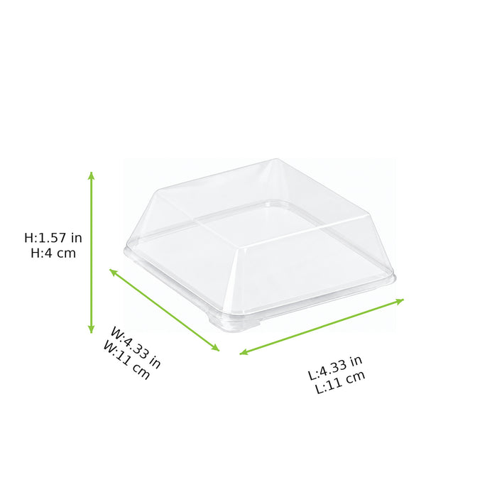 Couvercle PET transparent "Scandinavie" 11 cm x 11 cm x 4 cm - Compatible avec 210BBA1111, 210BBA1112 - 100 unités