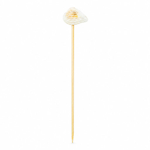 Pique bambou décor coquillage - 10,5 cm