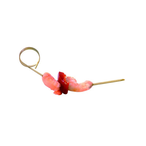 Pic bambou incurvé avec boucle 11 cm - 100 unités